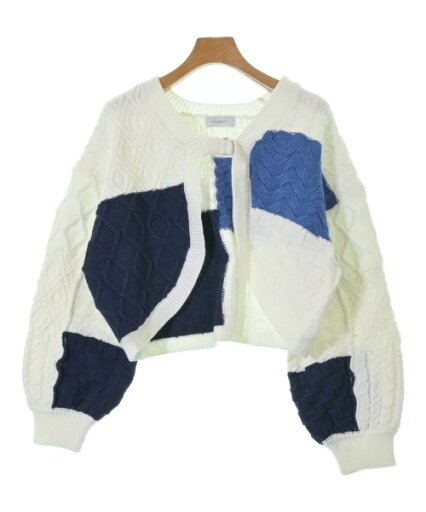 PAGE BOY ページボーイカーディガン レディース F 白x青【中古】【古着】 PAGE BOY ページボーイカーディガン レディース F 白x青【中古】【古着】