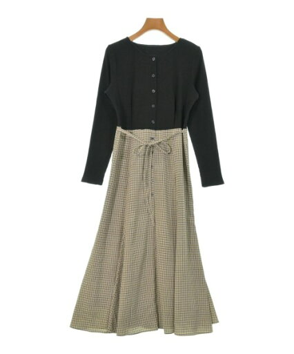 NATURAL BEAUTY BASIC ナチュラルビューティーベーシックワンピース レディース M 黒xベージュx白【中古】【古着】 NATURAL BEAUTY BASIC ナチュラルビューティーベーシックワンピース レディース M 黒xベージュx白【中古】【古着】