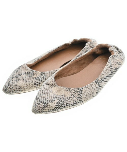 PLST プラステパンプス レディース 22.5cm ベージュ系x黒系(パイソン)【中古】【古着】(4)