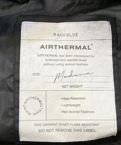 RAGEBLUE レイジブルーダウンジャケット/ダウンベスト メンズ M 黒【中古】【古着】
