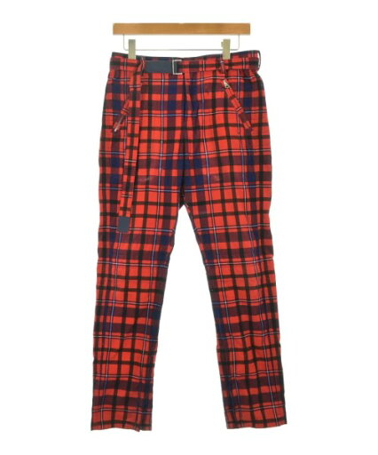 sacai サカイパンツ(その他) メンズ 0(XS位) 赤x黒x紺等(チェック)【中古】【古着】 sacai サカイパンツ(その他) メンズ 0(XS位) 赤x黒x紺等(チェック)【中古】【古着】