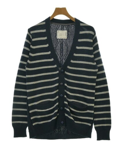 sacai サカイカーディガン メンズ 2(M位) 紺xグレー(ボーダー)【中古】【古着】 sacai サカイカーディガン メンズ 2(M位) 紺xグレー(ボーダー)【中古】【古着】