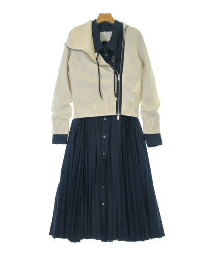 sacai サカイシャツワンピース レディース 2(M位) アイボリーx紺【中古】【古着】 sacai サカイシャツワンピース レディース 2(M位) アイボリーx紺【中古】【古着】