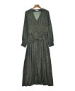 THE IRON アイロンシャツワンピース レディース S 紺xカーキ(ボタニカル)【中古】【古着】