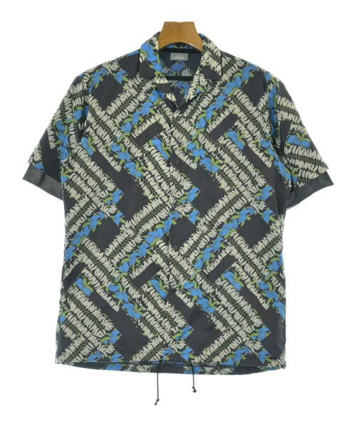 kolor/BEACON カラービーコンカジュアルシャツ メンズ 3(L位) チャコールグレーx青x緑等(総柄)【中古】..