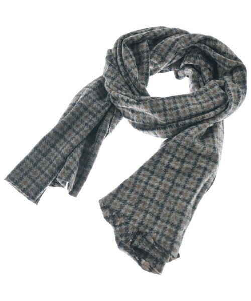 CURLY カーリーマフラー メンズ F グレーx茶x黒等(チェック)【中古】【古着】