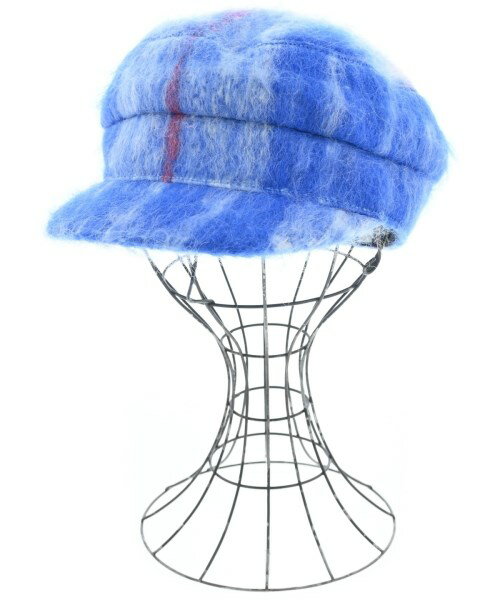 Anthony Peto アンソニーペトキャスケット レディース S 青x白x赤(チェック)【中古】【古着】(4)