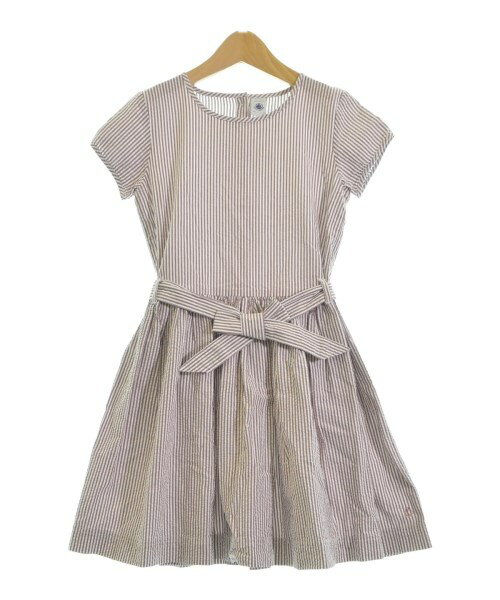 PETIT BATEAU プチバトーワンピース（その他） キッズ 140(11T-12T) エンジ系x白(ストライプ)【中古】【古着】