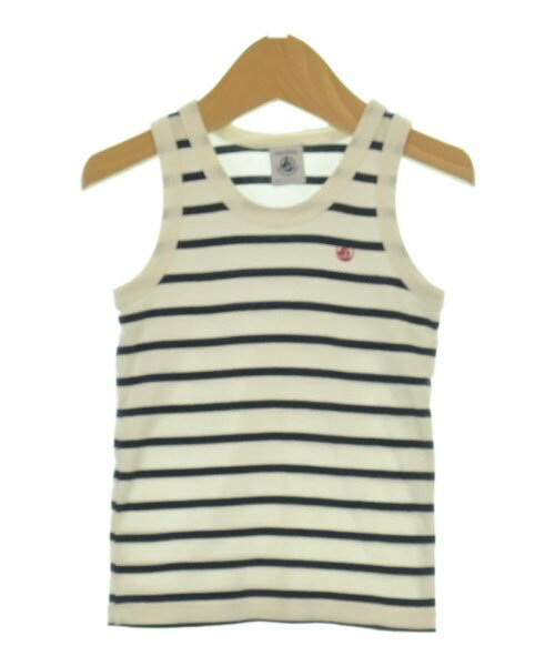 PETIT BATEAU プチバトーTシャツ・カットソー キッズ 104cm 白x紺(ボーダー)【中古】【古着】