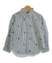 Polo Ralph Lauren ポロラルフローレンシャツ キッズ 110(5T-6T) 白x紺(ストライプ)【中古】【古着】