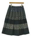 tricot COMME des GARCONS トリココムデギャルソンロング・マキシ丈スカート レディース -(M位) チャコールグレーx黒x白(総柄)【中古】【古着】