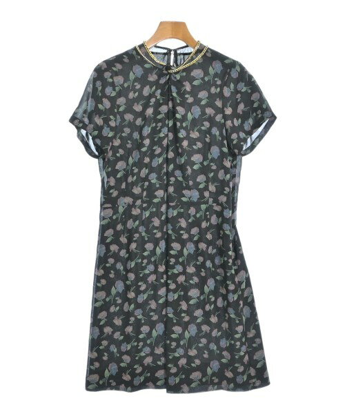 JUNYA WATANABE ジュンヤワタナベワンピース レディース XS 黒x緑xピンク等(花柄)【中古】【古着】