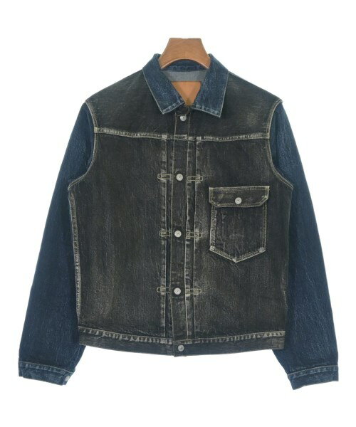 yohji yamamoto POUR HOMME ヨウジヤマモトプールオムデニムジャケット メンズ 2(S位) 青x黒(デニム)【中古】【古着】