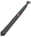 DOLCE&GABBANA ドルチェアンドガッバーナネクタイ メンズ - 黒x白x赤(総柄)【中古】【古着】