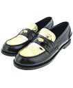 Miu Miu ミュウミュウドレスシューズ/ローファー レディース EU40(26.5cm位) 黒xゴールド【中古】【古着】