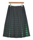 ISSEY MIYAKE イッセイミヤケひざ丈スカート レディース 2(M位) 黒x緑x水色(総柄)【中古】【古着】