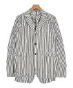 BLACK COMME des GARCONS ブラックコムデギャルソンカジュアルジャケット メンズ XL 白x黒(ストライプ)【中古】【古着】
