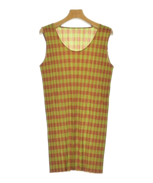 PLEATS PLEASE プリーツプリーズワンピース レディース 2(M位) 黄緑xオレンジ【中古】【古着】