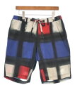 ISSEY MIYAKE MEN イッセイ ミヤケ メンショートパンツ メンズ 3(L位) 青x黒x赤(総柄)【中古】【古着】