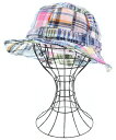 Supreme シュプリームハット メンズ - 白x青xピンク等(チェック)【中古】【古着】