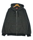 Supreme シュプリームパーカー メンズ L 黒xグレー(ボーダー)【中古】【古着】