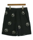Supreme シュプリームショートパンツ メンズ L 黒x白(総柄)【中古】【古着】