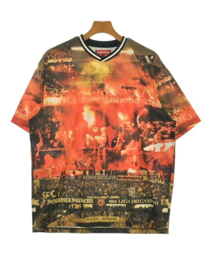 Supreme シュプリームTシャツ・カットソー メンズ M オレンジx黒x黄(総柄)【中古】【古着】 Supreme シュプリームTシャツ・カットソー メンズ M オレンジx黒x黄(総柄)【中古】【古着】
