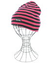 Supreme シュプリームニットキャップ・ビーニー メンズ - ピンクx黒(ボーダー)【中古】【古着】