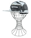 Supreme シュプリームキャップ メンズ - 水色系x黒系(総柄)【中古】【古着】