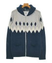 Deluxe デラックスカーディガン メンズ M 紺xライトグレーx白【中古】【古着】
