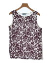 PRADA プラダノースリーブ レディース S 紫xオフホワイト(花柄)【中古】【古着】