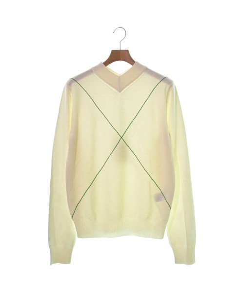 BOTTEGA VENETA ボッテガベネタニット・セーター メンズ S 白x緑【中古】【古着】