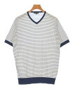 JOHN SMEDLEY ジョンスメドレーニット・セーター メンズ M 白x紺(ボーダー)【中古】【古着】