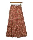 EXPRESS エクスプレスロング・マキシ丈スカート レディース S 赤xベージュxカーキ(花柄)【中古】【古着】
