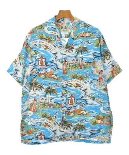 KONABAY HAWAII コナベイ ハワイカジュアルシャツ メンズ L 青x白x緑等(総柄)【中古】【古着】 KONABAY HAWAII コナベイ ハワイカジュアルシャツ メンズ L 青x白x緑等(総柄)【中古】【古着】