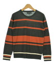 EMPORIO ARMANI エンポリオアルマーニニット キッズ 142(11T-12T) こげ茶xオレンジx白(ボーダー)【中古】【古着】(4)