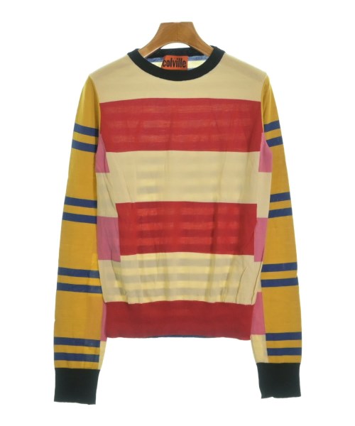 Colville コルヴィルニット・セーター レディース S ベージュx赤x青等(ボーダー)【中古】【古着】