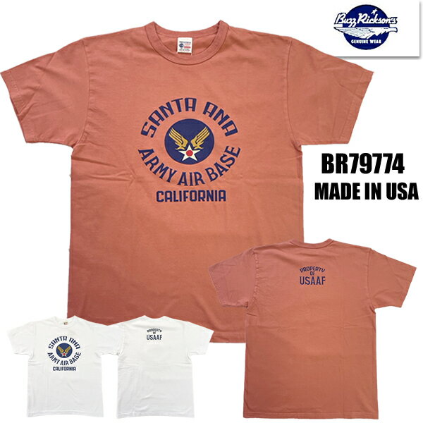 Rakuten - バズリクソンズ BUZZ RICKSONS Tシャツ BR79774「SANTA ANA」コットン TEE 半袖 プリント カットソー バインダーネック 丸胴ボディ USA製 ミリタリー ヴィンテージ アメカジ 東洋エンタープライズ 春夏 新作