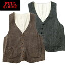 (★クーポン発行) フルカウント FULL COUNT 2012 ベスト Classic Wool Peasant Gilet クラシック ウール ツイード ジレ セットアップ アメカジ