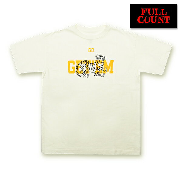 フルカウント FULL COUNT Tシャツ 5500PT-8 GO GET’EM 半袖 プリント ロゴ カットソー トップス インナー TEE 綿100％ コットン BD糸 メンズ アメカジ 日本製 2024年 春夏 新作 ホワイト