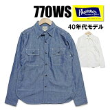 ե PHERROW'S  770WS  Ĺµ 40ǯǥ 饦ɥ衼 WORK SHIRTS åȥ ֥졼 ͥ ơ  ᥫ