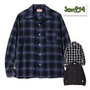 シュガーケーン SUGAR CANE オープンカラーシャツ SC29120 RAYON OMBRE CHECK OPEN SHIRT チェック オンブレーチェック シャツ 長袖 レーヨン 50's 60's 王道 ヴィンテージ アメカジ メンズ 東洋エンタープライズ 2024年 春夏 新作