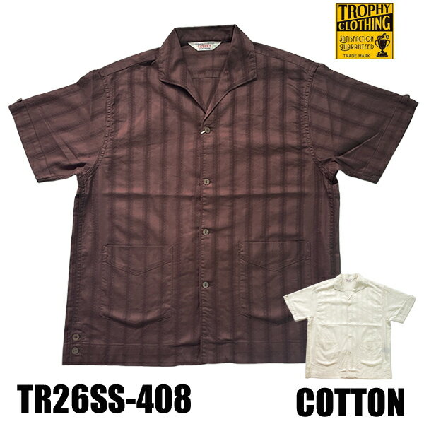 乐天商城 - トロフィークロージング TROPHY CLOTHING ハバナシャツ TR26SS-408 Havana S/S Shirt イタリアンカラーシャツ 半袖 薄手 カラミ生地 日本製 ヴィンテージ バイカー アメカジ メンズ 2026年 新作 春夏
