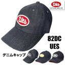 UES ウエス キャップ 82DC UES CAP 帽子 ロゴ ワッペン デニム インディゴ 経年変化 アメカジ ベースボールキャップ プレゼント 小物 ラッピ...