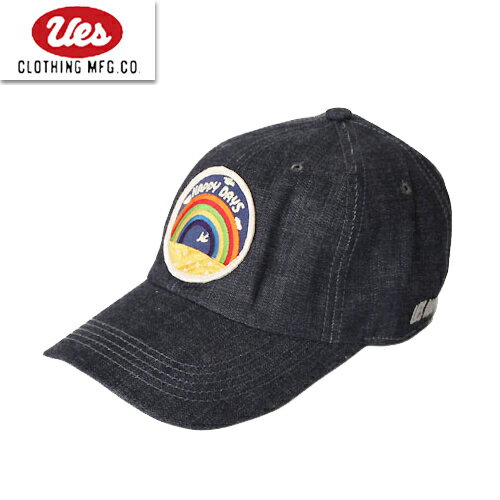 UES ウエス 82DC RAINBOW ワッペン デニム ベースボールキャップ CAP 帽子 BB CAP BASBALL CAP インディゴ 経年変化 プレゼント 男性 メンズ ラッピング対応可能 アメカジ 日本製