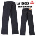 ウエアハウス ジーンズ メンズ ウエアハウス WAREHOUSE ジーンズ デニム Lot 1000XX Dead Stock Blue デッドストックブルー Gパン ノンウォシュ 未洗い ストレート スタンダード インディゴ 7.5番×7.5番 ピンクセルヴィッチ 鉄製銅メッキリベット ヴィンテージ アメカジ メンズ