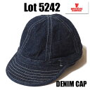 送料無料 ウエアハウス WAREHOUSE 帽子 デニムキャップ Lot 5242 DENIM CAP ベースボールキャップ ミリタリー ヴィンテージ デイジーメイハット 米軍 プレゼント 男性 メンズ ラッピング