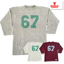 ウエアハウス WAREHOUSE 7分袖 フットボールT Lot 4063 NO.67 Tシャツ 七分 FBT フットT TEE ナンバー 両面プリント トップス カットソ..