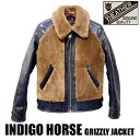 送料無料 通販 Y'2 LEATHER ワイツーレザー 熊ジャン Y2-10-25SP INDIGO HORSE GRIZZLY JACKET 25th Anniversary Limited グリズリージャケット バイカー メンズ 新作