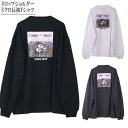 プリントTシャツ 長袖 メンズ ドクロ スカル 花柄 ドロップショルダー オーバーサイズ ルーズ Q030318-01